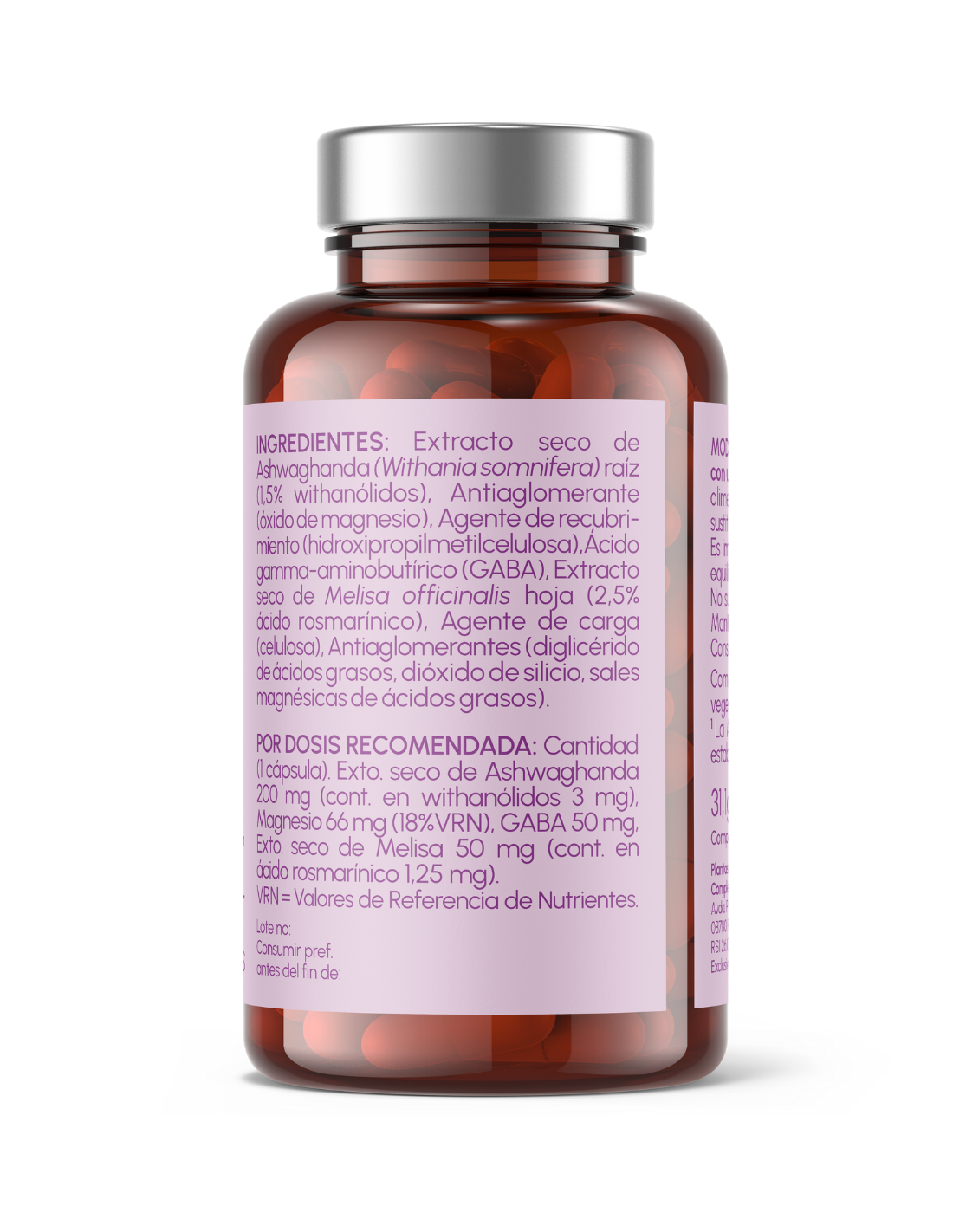 Ingredientes de Keep Calm con Ashwagandha para el estrés y la ansiedad