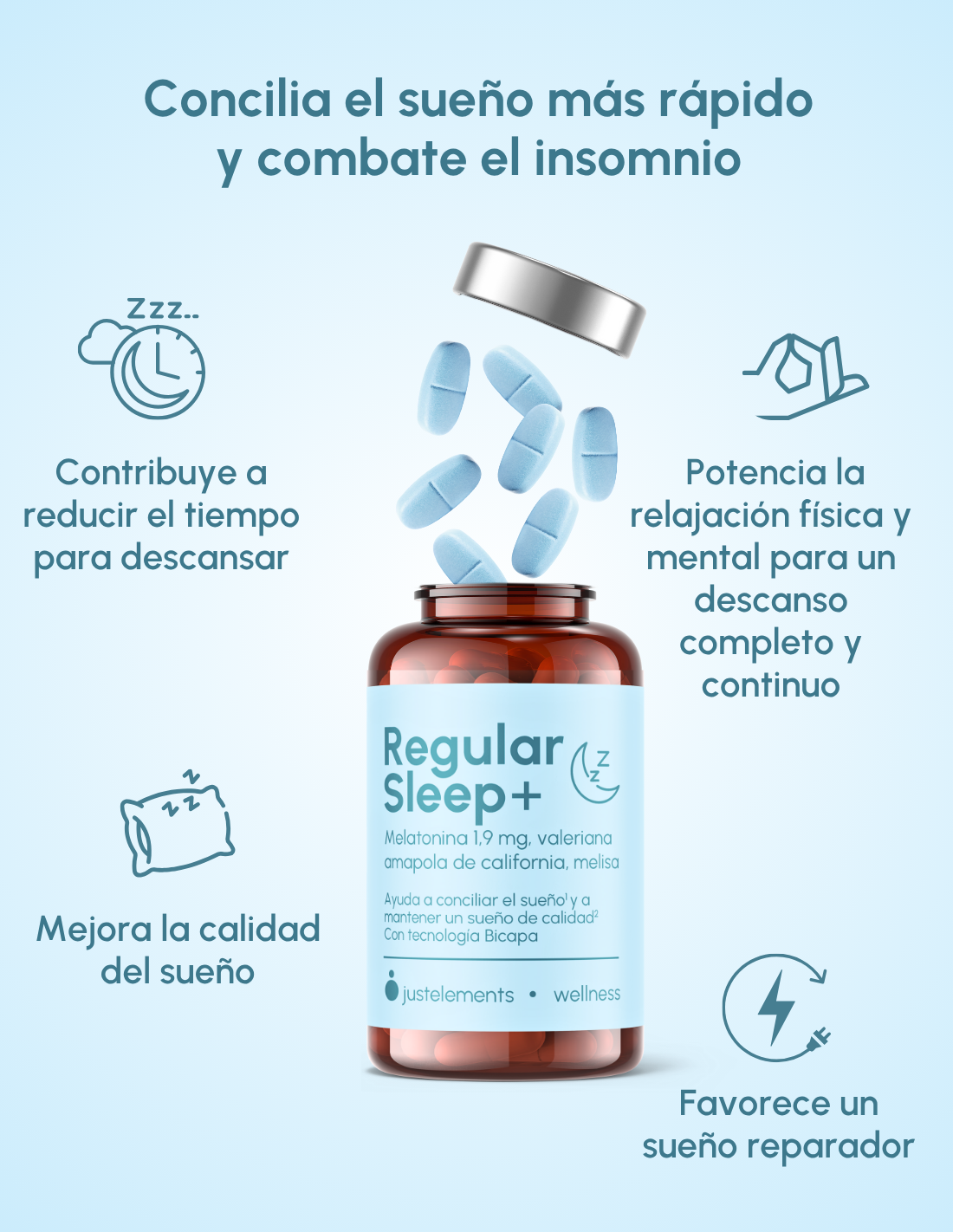 Pack 2 Regular Sleep - Melatonina bicapa de alta concentración 1,9 mg